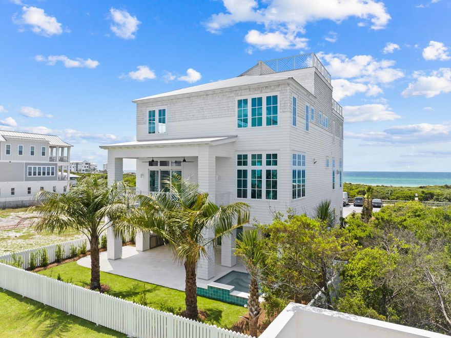 Welcome to a residence that embodies elegance and meticulous attention to detail in Inlet Beach. The interior features an expansive open layout under soaring ceilings, filled with natural light, and beautiful finishes. The unobstructed gulf views over untouched dunes cannot be topped. The living areas and multiple bedrooms feature those incredible gulf views. The high-quality custom construction ensures both beauty and durability in every detail. Step outside to a private pool, well-appointed outdoor kitchen, and outdoor fireplace offering a seamless blend of indoor and outdoor living. In addition to the views, this property boasts easy, direct access to the soft sandy beaches that have made this area so desirable.