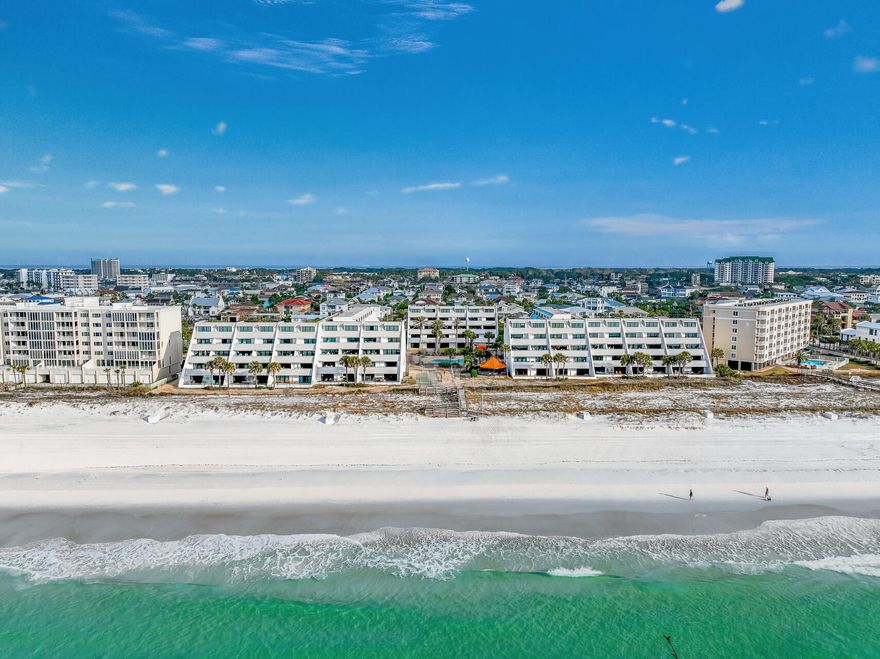 Priced to Sell!  This 3-bedroom 3.5 bath unit in the heart of Destin is located in a gated complex that offers privacy, security, and plenty of beach to enjoy. With a gulf view overlooking a gorgeous pool and lush green space this condo is perfect for those who want to relax & unwind.