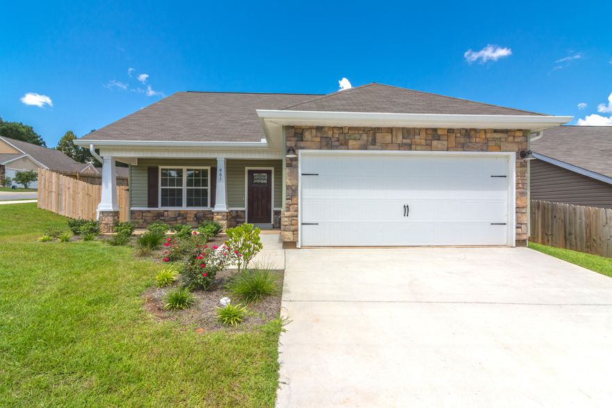 This home offers light and bright open floor plan. Inviting living room that overlooks the breakfast bar that opens up to the kitchen and dining room. Downstairs Master Suite with walk-in closet, dual vanities, garden tub, and separate shower. Guest half bath also downstairs with inside laundry. Upstairs are 4 additional bedrooms with nice size closets. Enjoy the covered rear porch that is accessible from the kitchen, opening out to the spacious backyard that you don't have to cut. Seller to pay up to $3000 of buyers closing costs with the use of a preferred lender. Colors, finishes and materials shown may vary and are subject to change without notice. Pictures shown are of a home previously built. Additional homes, lots and plans available. See more comments section for color selections.