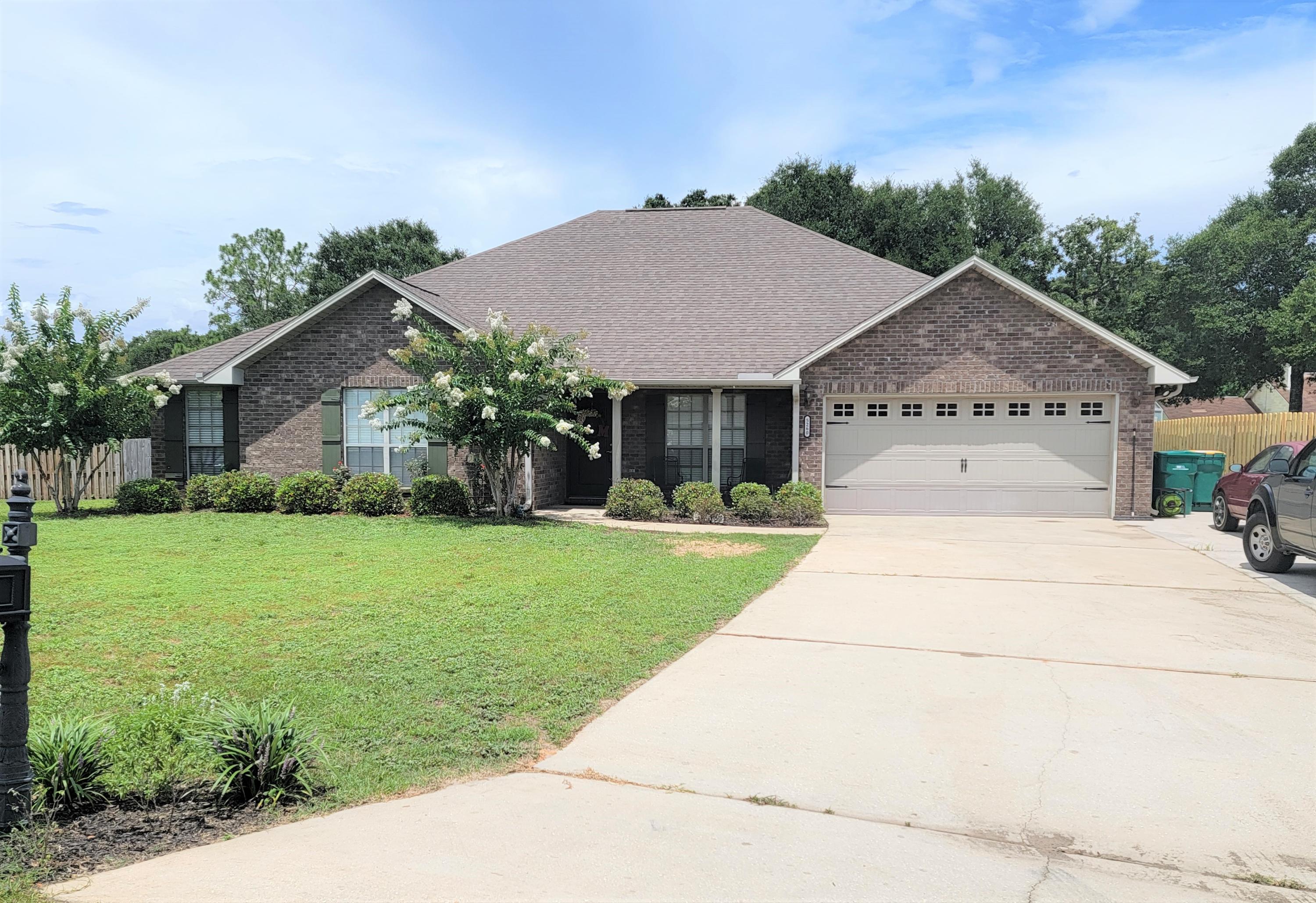 Presenting the ''Buttercup'', 2820 square feet all brick home located in the convenient subdivision of Lee Farm in Crestview. With one of the largest yards in the S/D. The 1st floor of this beautiful home has exotic tigerwood engineered wood floors in the foyer, living room, dining room and breakfast area with porcelain tile in all wet area* Nine foot ceilings features crown molding in the dining, living, breakfast, and kitchen areas which provide for a nice expanded feel* 42'' raised panel cabinets in the kitchen along with granite counter tops and back splashes*Spacious Primary bedroom with its own sitting area and large walk-in closet*The primary bath has a large walk-in granite shower with separate tub and double vanity sink topped with matching granite* (Cont) The other side of the home, you'll find three other bedrooms and a private guest suite with its own private bath* The guest suite was for a little princess, complete with custom paint & a wall mural. Upstairs, you will find a large "man-cave" for the perfect get-away or it can be used as an exercise room or office* Additional features of this home include upgraded door levers, painted ceilings (no popcorn), outside unit has been replaced in 2020 & county taxation. With one of the biggest lots in the neighborhood, this ?? ACRE lot is flat, level & enclosed by a privacy fence. Home exterior also features rain gutters, flood lights, and security system. Blueberry Bushes, Grapes, Asian Pear Trees & Peach Tree. The Neighborhood has a community playground. *Refrigerator in Kitchen does not convey
All measurements are approximate.