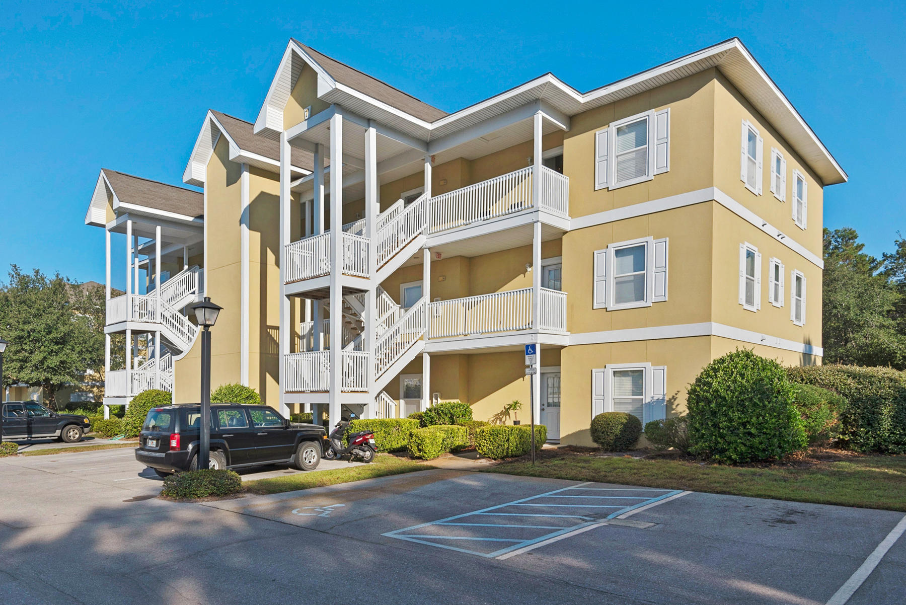 Immaculately Maintained, Top Floor Corner Unit at Heron's Watch - Overlooking Pt. Washington State Park this 2 bedroom / 2 bath unit offers a peaceful location for your beach retreat or permanent residence. The open living area is tastefully decorated & opens onto the wide covered porch with serene views overlooking the forest. The two bedrooms are enhanced by extra windows filling them with natural light. Building 7 is the newest building in the development with an elevator, ample parking and storage.This conveniently located Seagrove complex has a large pool & deeded access to Eastern Lake. Kayak to the beach or use one of the nearby Seagrove accesses. Never Rented, Sold Furnished & Rental Ready.This unit is definitely one to see! All information contained in this listed is believed to accurate but not guaranteed. Buyers are responsible for verifying all information and dimensions.