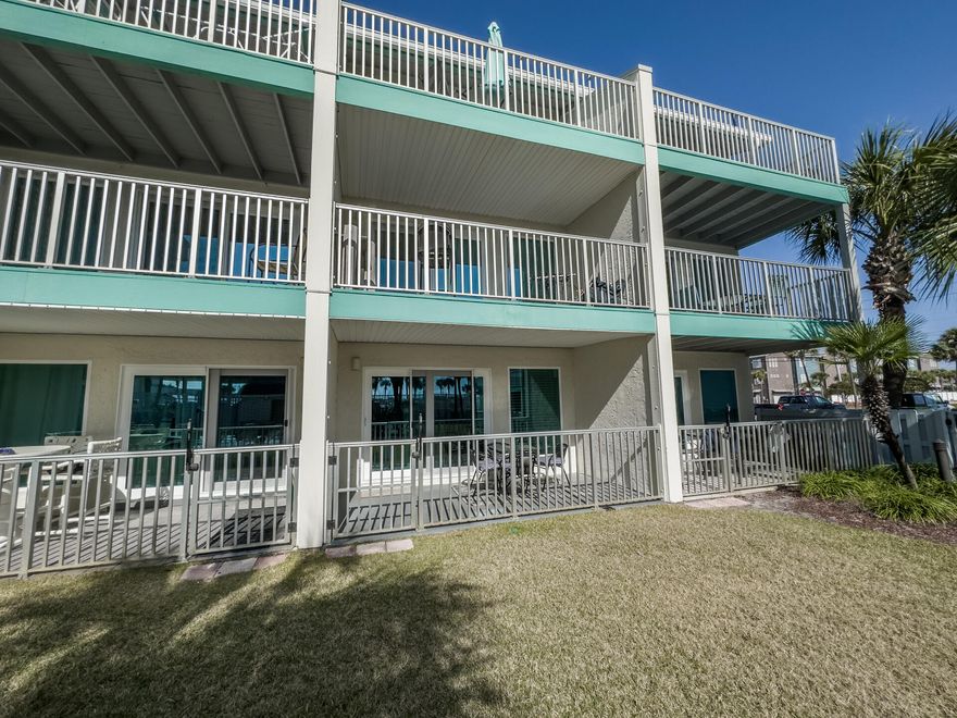 SELLER IS MOTIVATED!!!!! This beautifully decorated condo is ready for you to move right in. Complex is beach front this unit has a view of the pool. No stairs or elevator to deal with this is a first floor unit. Has new windows and sliding doors. On a short term rental program. No pets allowed (even owners) Park right at your front door. Small complex with a BIG beach welcome! Call for your private showing.