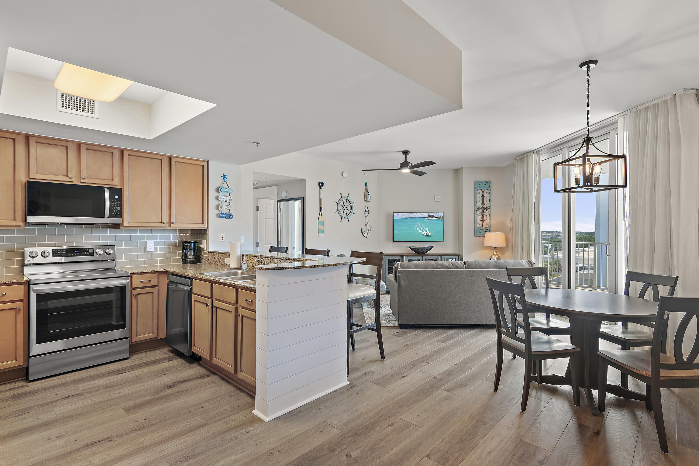 Seller to pay 1 year of HOA dues at closing! Don't miss out on this incredible opportunity to be the first to enjoy all the new features in this condo. From stainless appliances, and provenza flooring to new furniture - almost everything in the condo is new except for nightstands and dressers! Breathtaking panoramic views of the Gulf of Mexico and the Destin skyline. Enjoy countless days on the patio watching boats in the Gulf or witnessing the stunning Destin sunsets. The condo boasts two spacious bedrooms with NEW king beds and New Bedding - both offer balcony access, making it ideal for use as a second home, vacation rental, or primary residence. Located on the 7th floor, this fully furnished 2-bedroom unit offers a carefree beach lifestyle, with ALL utilities included in the HOA dues, including electricity. The resort amenities are impressive and include tropical landscaping, an 11,000 sq ft lagoon pool, a heated pool, a children's kiddie pool area and splash pad, tennis, pickleball, basketball, an onsite restaurant, a tiki bar, and a coffee shop, a fitness center, a covered parking area, ELECTRIC car charging station and security. Additionally, a free beach shuttle runs seasonally to take you across the street to the beach or to Harbor Walk for shopping and dining.
What are you waiting for? Make this little gem yours today!