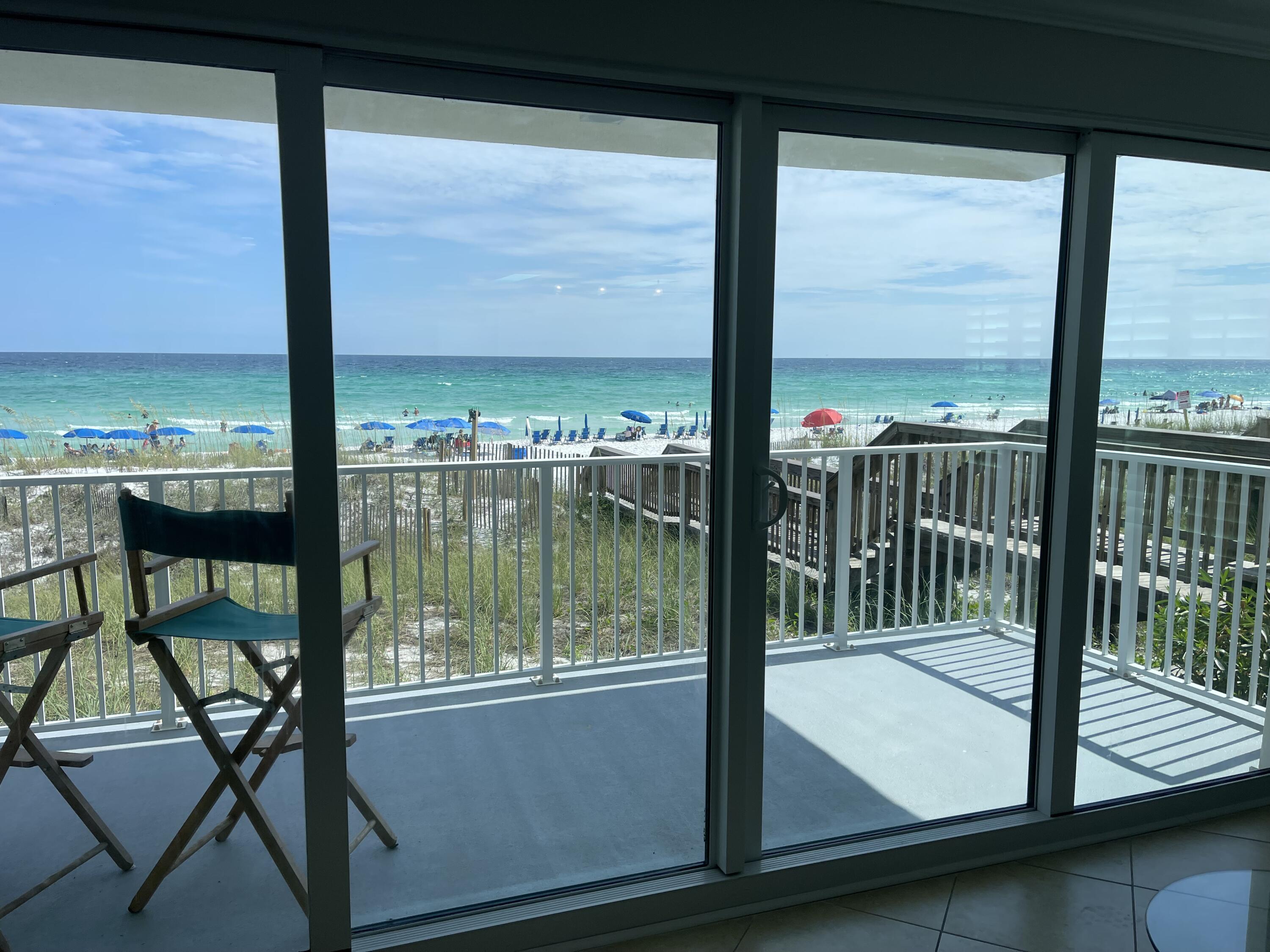 BEACHFRONT! 1 Bedroom, 1.5 Bath, 1st Floor, Corner Unit has views to wow w/ lots of natural light! Original Owners & Never Rented. One of the largest 1 bedroom units in Destin @ 1,150 sqft. Exterior has large walk-in storage to keep all your beach gear & bikes. UNIT UPDATES: New 4 Pane Slider! New Windows! New Kitchen! New Drywall! New Baseboards! New Interior Paint! New Exterior Paint! New Balcony Railings! New Balcony Top Coat! No increase on HOA fees and all special assessments have been paid! Don't miss your chance to own in this great low density building! Buyer to verify all information for accuracy.