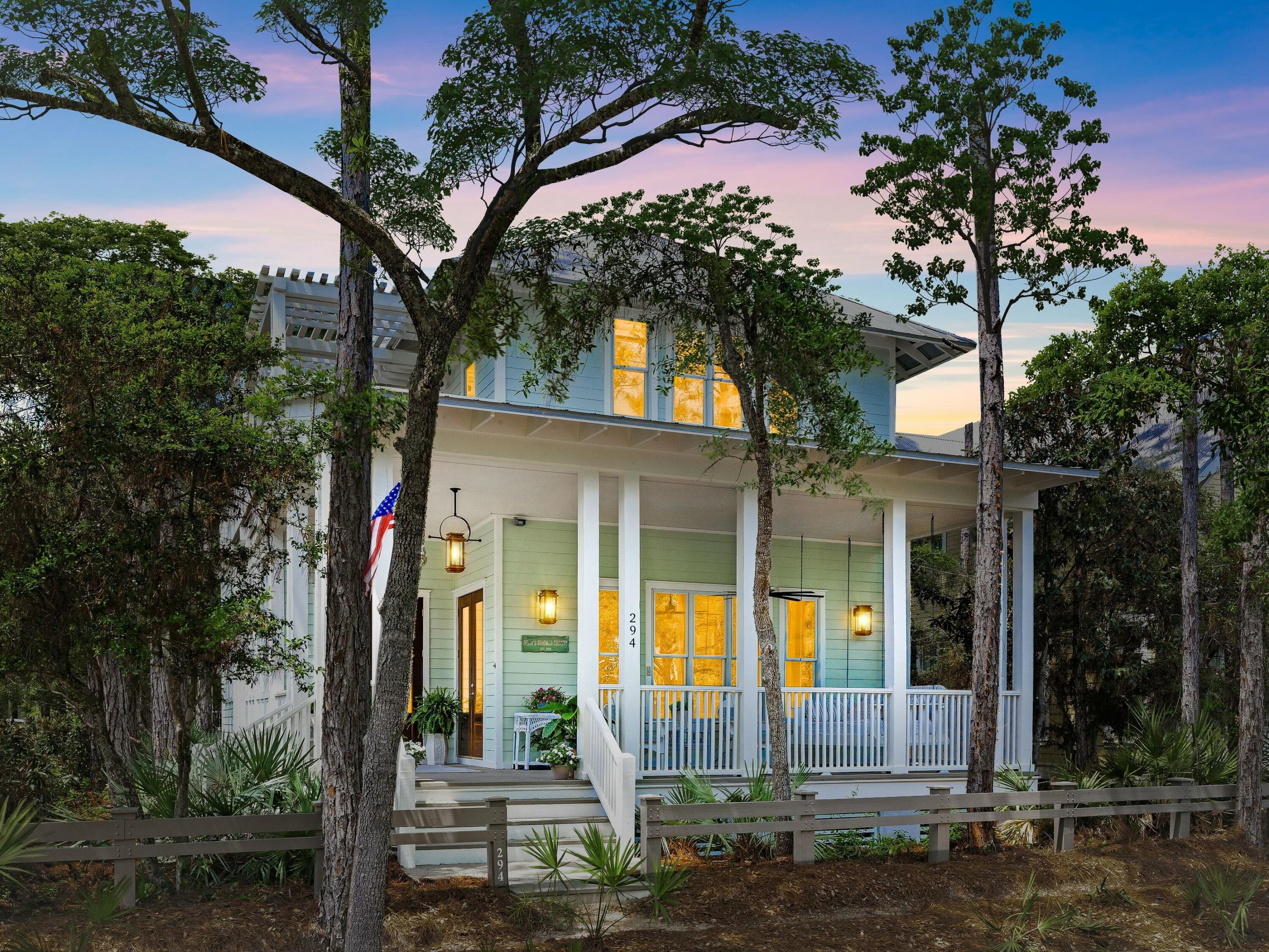 Step into the heart of Watercolor with this breathtaking 4-bedroom, 4-bath coastal chic home. Recently renovated by a designer-builder duo, this turn key, fully furnished home beautifully combines Southern warmth and modern style, offering a charming escape for family and friends to create lifelong memories.The open-concept design features reclaimed oak beams from Tennessee, antique brick fireplace and cotton white shiplap walls in the expansive living area, while the gourmet kitchen is equipped with a hand-crafted steel hood and top-of-the-line Wolf appliances. Each of the four bedrooms serves as a private retreat and feature an ensuite bathroom, offering ultimate comfort and privacy. Vintage tile bathrooms infuse a touch of nostalgia and elegance, enhancing the home's luxurious feel.
The main floor features a spacious bedroom with full bath, providing convenient single-level living, while three additional bedrooms on the second floor ensure quiet havens for family and guests. A second-floor living area offers an ideal space for relaxation or entertainment, and the third-floor sleeping loft provides endless possibilities for customization.
The home extends into the outdoors with over 700 square feet of breezy porches on both levels, allowing you to soak in the coastal breeze and enjoy breathtaking views of the newly redesigned Camp Watercolor amenity center. Just steps away, you'll find two sparkling pools, a pool-side restaurant and bar, and a lazy river - perfect for unwinding and embracing the resort lifestyle.
This prime location offers unparalleled access to all five of Watercolor's community amenity centers, including a full-service beach club, a boathouse on Western Lake, miles of biking and hiking trails, and a variety of dining and retail options. Every day here feels like a vacation, surrounded by the beauty and serenity of coastal living.
This home isn't just a place, it's a lifestyle. Don't miss your chance to own this exceptional property and make the Watercolor dream your reality. Schedule your private tour today and step into the luxury of coastal living at its finest.