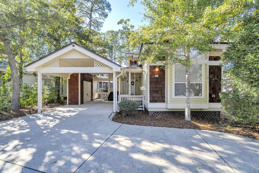 Nestled in the highly sought-after Bay Pines community within Sandestin Golf and Beach Resort, this charming three-bedroom, three-bath cottage offers a rare blend of privacy, views, and effortless resort living. Two of the three bedrooms are primary suites, making the layout ideal for hosting guests, vacation living, or multi-generational stays. This west-facing home captures peaceful sunset views over Jolee Island, Baytowne Marina, and the surrounding marsh, best enjoyed from the screened porch, an ideal setting for sunset dinners and relaxed evenings. Sold fully furnished and rental-ready, the home is truly move-in ready for full-time living, a second home, or an investment property.

Conveniently located just steps from the community pool and near the entrance of the resort gates, the home offers easy access in and out of Sandestin. Parking is a breeze with covered parking for both a car and golf cart, along with a locked exterior storage unit for beach gear and owner storage.

Bay Pines residents enjoy close proximity to the Bay Pines Aquatic Center located at the neighborhood entrance, as well as world-class resort amenities including four championship golf courses, a premier tennis and pickleball center with 15 courts, four resort swimming pools, a 123-slip marina, fitness center and spa, and the vibrant Village of Baytowne Wharf. Grand Boulevard's upscale shopping, dining, and entertainment are just a short golf cart ride away, while the sugar-white beaches of the Gulf are minutes from your door.

With Sandestin Owners Association as the master association, residents enjoy access to one of Northwest Florida's most exclusive and amenity-rich resort communities. This is truly a golfer's paradise and a rare opportunity to own a private oasis in one of Sandestin's most desirable neighborhoods. 

All information is deemed reliable and provided for informational purposes; buyers are encouraged to independently verify all details.