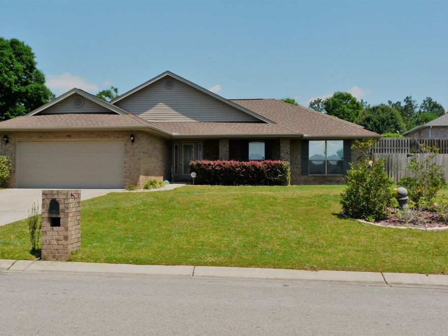 Beautiful 4 bedroom home in Old Bethel Estates! Large Entry greets you as you enter the open, split bedroom floor plan. Large Living Room features cathedral ceilings and plant ledges while situated in the heart of this home. Just off of living area is the Eat-In Kitchen with Breakfast Bar and Pantry. Additional storage is available with interior Laundry Room that leads into 2 car Garage. Master Bedroom (overlooking back yard) has room for all your furniture and adjoins huge Master Bath with soaking tub, separate shower, dual vanities and walk-in closet. Additional Bedrooms are separate from Master, while 4th Bedroom may function as office space. Privacy fenced back yard with great covered back patio! Double gate on level side yard allows room to park boat/trailer. 1 yr home warranty!($425)