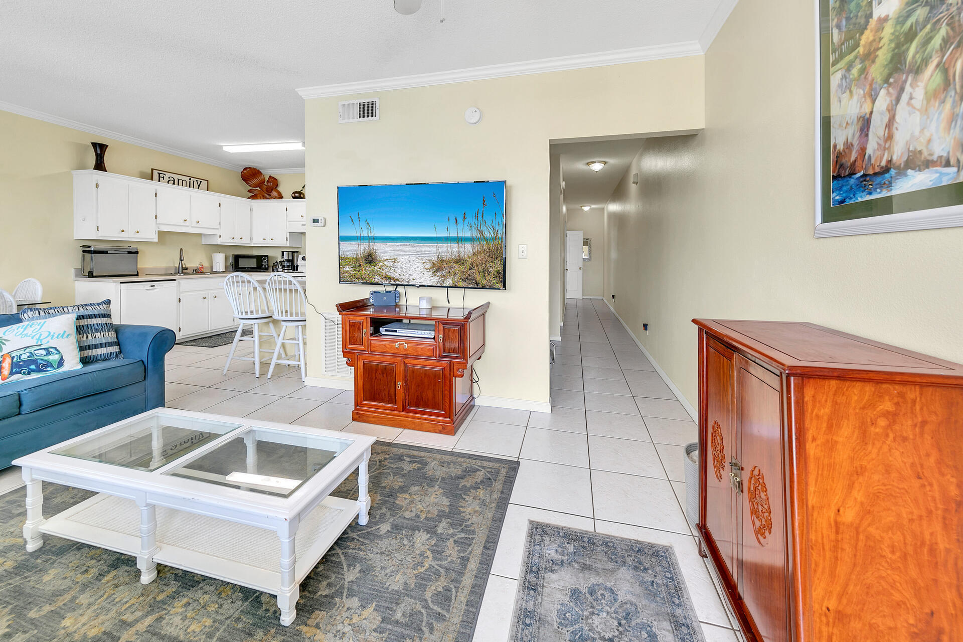 Low density building comprised of only 25 condos. Located right across the street from the beach with a great public beach access just 1/4 mile away. Quiet development with community pool and no need to wait for elevators in this low-rise 2 story building. Most recently used as a long term rental, unit 221 is perfectly priced to accommodate some cosmetic upgrading to be reimagined into a short term vacation rental that should bring some favorable returns at this purchase price. Poinciana Place is located within 5 minutes of all the dining, shopping, amenities and entertainment Miramar Beach has to offer.