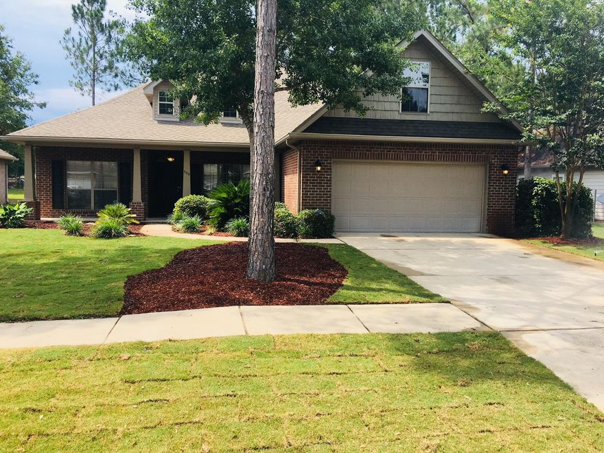 Comfortable, well maintained/larger 3 bedroom/2.5 bath home on the water in popular Hammock Bay. Development features extraordinary amenities including impressive pools, tennis, fitness center, and clubhouse. Close to State Hwy 331 which gets you to beautiful beaches on the Emerald Cost in just 20 minutes. Tall/bright inside with vaulted ceiling (15') in the living room. Dining room/study off front entry. Kitchen features pocket lighting, lots of cabinet space, tile flooring, center island, new granite counters and gas range. Pleasing back yard facing the lake. Screened in porch. Nicely landscaped with new sod all around. Garage has overhead storage/steel reinforced door. Fast fibre optic service for internet/tv.Termite bond in effect. Paint/floor allowance. Security system. Take a look!!