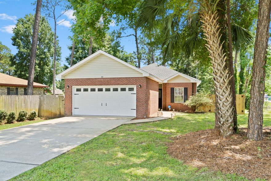 Beautiful corner lot with everything you have been looking for! Centrally located in the heart of Shalimar near Eglin AFB, Hurlburt Field, restaurants, schools, and shopping. This 2006 built home has been completely updated and meticulously maintained. Upon walking in you will notice the split bedroom design with an open floor plan. The luxury vinyl flooring runs from the laundry through the kitchen into the living room. The kitchen is outfitted with stainless steel appliances, granite countertops, and a matching backsplash. The separate dining room right off the kitchen opens into the spacious living room. French doors open into the primary bedroom with a raised ceiling. The primary bathroom is outfitted with luxury vinyl floors, double vanity, granite, and a private toilet.