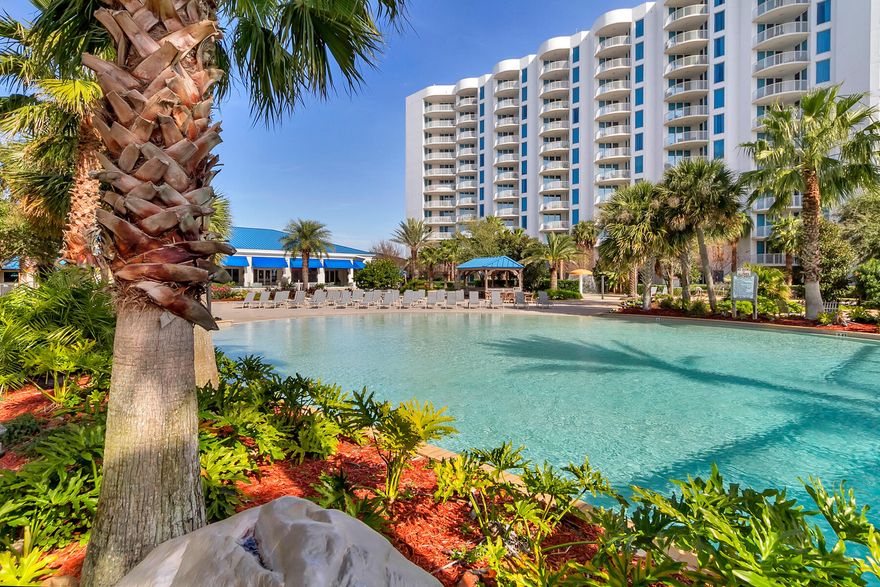 This condo is turn key and fully furnished. New HVAC in 2023. New hot water heater in 2024. Interior paint, flooring and furniture were upgraded just over 2 yrs ago. OFFERING SELLER FINANCING! Terms are 20% down, 30 yr fixed rate of 7.95% 'negotiable' to qualified Buyers. Seller to determine Buyer qualification. Resort AMENITIES include an 11000 sqft lagoon pool with waterfall, splash pool, hot tub, playground, game room, tennis, pickleball and basketball courts, fitness center, BBQ area, on-site restaurant, coffee shop, bar, seasonal SHUTTLE SERVICE TO THE BEACH, covered parking and security. Great Primary, 2nd home or Vacation Rental Investment. Rental projections are $42,500! UTILITIES ARE INCLUDED IN THE HOA's. Buyer to verify  all data/information. VA financing available. Imagine soaking up the sun and salt air from your private balcony and enjoying all that Destin has to offer!