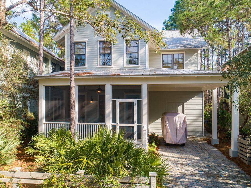 Beautiful Watercolor home ideally located just a few feet from the new Camp Watercolor. Astounding design paired with a beautiful, fresh pallet exemplify this recently updated home. Offering 4 bedrooms and 4 bathrooms, this property features a well-planned open concept great room with a front large airy front screened porch; a spacious outdoor back screened porch for al-fresco dining and grilling; a gourmet spacious kitchen; a large first floor master suite; two additional guest suites and a charming bunk room. The master suite offers a large walk-in closets and an over-sized bedroom as well as a fully updated bathroom featuring a large soaking tub, double vanities and spacious walk-in shower. Offered fully furnished, the stunning interiors of this home were professionally selected. The large outdoor living spaces create substantial amounts of additional living area beyond heated and cooled. Situated on a corner lot across from the manicured park, this home is conveniently located near all of the Watercolor amenities including the Watercolor Beach Club; shopping and dining at Watercolor Crossings; and Camp Watercolor. Do not miss this one-of-a-kind opportunity!