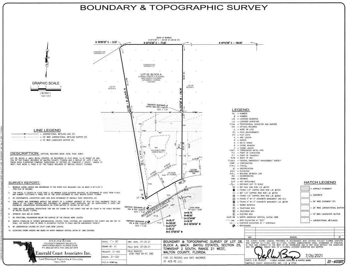 LOT 28 BLK A MACK BAYOU ESTATE S/D PB 14-25 OR 2288-1876 OR 2573-1156 OR 2654-3694 - Land