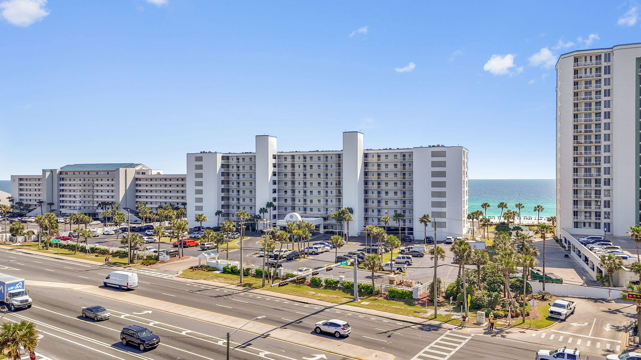 Absolutely stunning, fully furnished 2 bedroom, 2 bath beachfront condo! The views are breathtaking! Enjoy the gorgeous emerald water and sugar white beach from the living room, kitchen and master bedroom as well as your extra-long balcony. Sterling Sands is centrally located in Destin. Close to many amazing restaurants and shopping. This unit comes with assigned covered garage space and a full-size washer and dryer. Amazing rental potential! In 2022 rental income was over $80,000 and 2023 it brought well over $65,000.