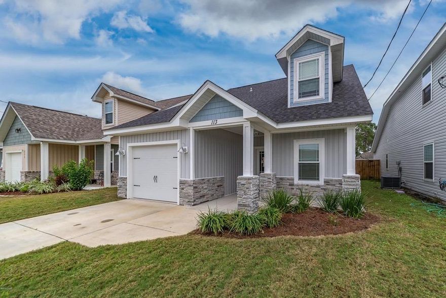 Beautiful, spacious, well maintained 5 bedroom, 3 bath home on Panama City Beach. Located close to Hutchison Blvd and Fernwood Street. Five minute drive to Pier Park. This house was built in 2016 and is walking distance to the sandy beach. Lots of natural light. Featuring 9' ceilings, stainless steel appliances, granite counter tops, raised vanities, a downstairs master suite with his and hers closets. Four bedrooms and two full baths upstairs.