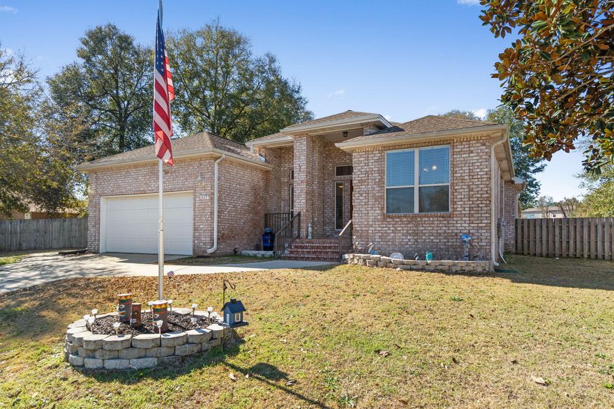 Immaculate custom home in Trailwood Estates! Convenient to Eglin and 7th Group. This all brick home sits on a beautiful half-acre lot, with mature trees, SALTWATER POOL, an incredible cabana and more! This is a very spacious 3 bedroom w/ a BONUS ROOM, and a formal dining room. Gorgeous tile through the main areas, 10ft ceilings and crown molding throughout give it a luxury feel. The kitchen features granite counter tops, stainless steel appliances, and a butlers pantry! Master bath has a huge walk around shower, cultured marble, whirlpool tub and 2 large walk-in closets! This home is an entertainers dream: The bonus room features a wet bar, built in cabinetry and wine fridge. The cabana features a wood burning fire place, tv mounts, built in propane grill, outdoor shower, and an adorable pool house with a half bath and garage door for convenient storage access. The backyard features a lovely SALTWATER POOL, a second concrete patio at the back of the property for a fire pit, (or space to install a shed or gazebo) There is even a horseshoe pit! The garage is an oversized 2 car garage, with a custom 18ft garage door, secondary garage door and tankless water heater (2020). 

 2022 UPGRADES include: NEW HVAC, freshly painted inside and out, new custom blinds on all windows, new plumbing fixtures in all bathrooms, new instant hot water faucet in kitchen, new carpet in living room and bedrooms, new tile in bonus room, new light fixtures, new outdoor fans, sprinkler system repaired and upgraded, new patio screens, fence boards replaced, freshly power washed, gutters cleaned, trees professionally trimmed, pool house interior finished and painted, new landscaping, new lava rock around pool area, and new garage door openers, to include secondary door.  

You must see this home in person to appreciate all it has to offer. Schedule a showing today!