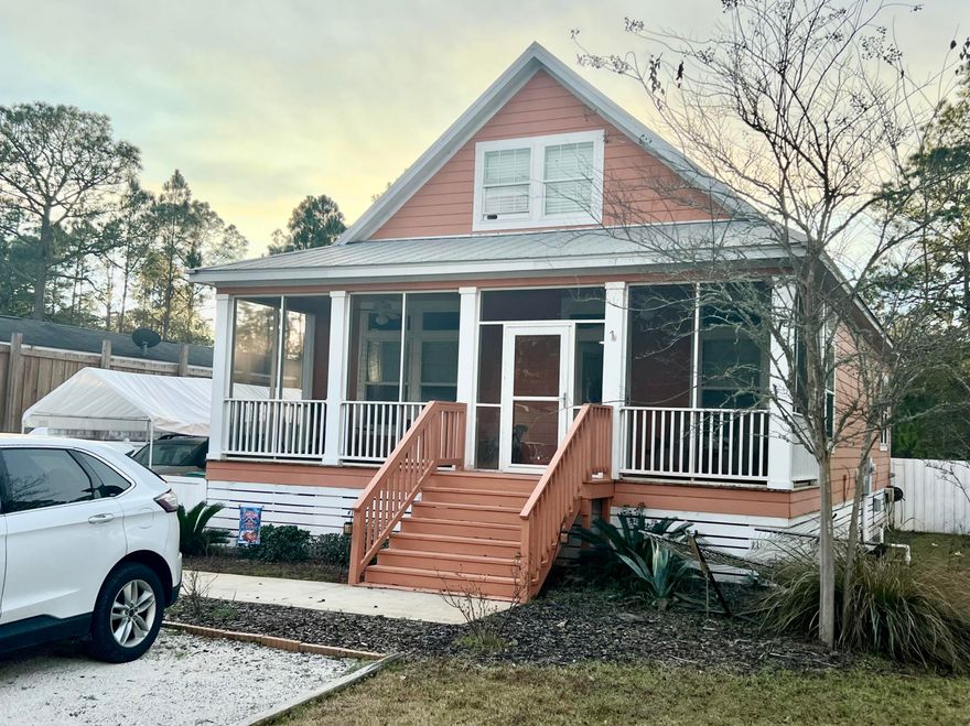 (Back on Market ,No fault to Seller) Beautiful Florida Cottage centrally located between all South Walton has to offer. This home is 0.3 miles to Cessna Landing & Boat ramp and only 3 miles to the Ed Walline Beach access.  The Home sits on a double lot that is privacy fenced with a pull through drive.  Outside of the home you have a beautiful private lot, Covered carport and a screened-in front porch giving you all Florida has to offer. Inside the home you have a 3 bed room and 2.5 bath with a loft ready for your family. Homes at this price point do not come available in Santa Rosa Beach often with the local activities this home has to offer.