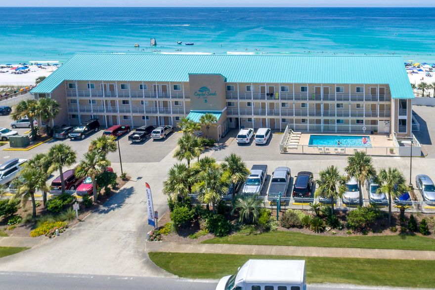 Welcome to Crystal Sands Condos - Convenience, Comfort, Location, and Investment all in one. Relax and enjoy breath taking views from this top floor Gulf Front condominium. This corner end unit, overlooking the white sandy beaches of the Gulf of Mexico, has it all  2 spacious bedrooms, 2 full baths, fully equipped kitchen, open family / dining room combo, plus an additional loft area bunk room. The outdoor balcony offers endless views of the Gulf of Mexico in addition to those amazing Sunrises in the morning and Sunsets in the evening. Crystal Sands Condos is conveniently located to nearby restaurants, shopping, and local area water sports and activities. For the investor, this unit has an excellent potential for producing rental income. Don't let this opportunity pass you by.