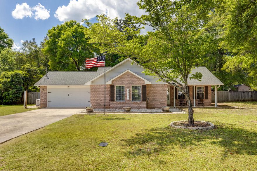Great home on a beautiful flat lot! 3 bedrooms, 2 bathrooms meticulously maintained- NO CARPET! Features include: Granite countertops and newer stainless steel appliances in the Kitchen, tile flooring, quartz countertops, and a fully tiled shower in the Master Bathroom, indoor laundry with a laundry sink, Smart Thermostat. Outdoors you will find a Generac system- operated off propane tank, sprinkler system- operated off well (front and back yards), gutters, and a backyard featuring St Augustine grass, a fire-pit area, pergola, and a 12x8 shed! It truly is a backyard to be proud of! Imagine relaxing here after a long day- what a delight! Seller will replace roof with acceptable offer! Water heater 2012, HVAC 2012(regularly serviced), Septic pumped 2024, Generac serviced 2025