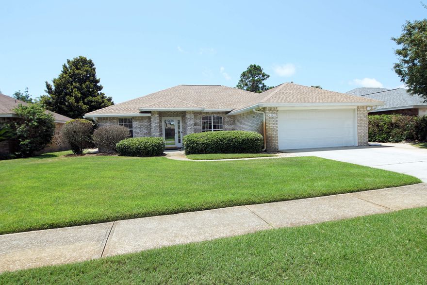 Location cannot be beat! Destin living close to Henderson State park, the Harbor and shopping. Lovely salt water Pool home with open and split bedroom floor plan. Living room has vaulted ceilings, a gas fireplace, hardwood flooring and sliding glass doors to the backyard and pool. Dining area has hardwood floors and is open to the living area. The kitchen boasts stainless steel appliances, plenty of cabinets and countertop space with a breakfast bar and eat in nook overlooking the backyard and pool. The primary suite features vinyl plank flooring, oversized tub, large walk-in closet with built-in closet system and private water closet. The two additional bedrooms are separated by the guest bath. The backyard is fully fenced and has a lovely inground salt water pool with attached spa. . ALL applicants 18 years or older MUST fill out an application @ www.nicevillerentals.com- credit and background check will be done on everyone over the age of 18 years with no exceptions. This is a NON smoking property.