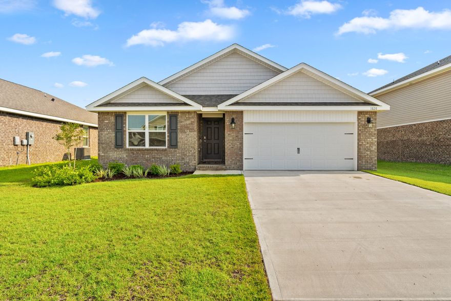 The Cali is one of the most popular one story floor plans featuring 4 bedrooms, 2 baths, covered back porch & 2 car garage. The open kitchen features a nice island bar, stainless appliances and beautiful granite countertops. The kitchen opens to the dining area and great room w/ access to the covered porch. Huge great room area. Awesome design, perfect for entertaining. The master suite is just off the back side of the house & master bath features a walk in closet, double vanity sinks and large 5' shower. Home has many smart features to include front door combo lock, Ring doorbell, WiFi Garage door opener, Smart Panel for optional security system, and smart thermostat. Neighborhood has community pool, playground, dog park, and lots of green space. Very near schools and hospitals!