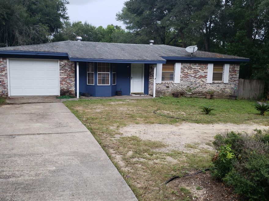 If you want to have adventure, privacy, and to be centrally located to shopping and work this is the home for you! Just a walk across the street takes you to Clear water park where you can go for a walk along it's cleared trial. The privacy comes from the home being the last home on a non through street. The city maintains and owns the land next to the home, so only one neighbor.Inside the home you will find updated floors, kitchen, and newer AC unit.The front room is well lite and has a great sitting area under the window. The kitchen was expanded to accomodate for more cabinets/storage and counter space. Step outside of the dining area onto your LARGE patio that overlooks your BIG back fenced in yard.Down the hallway you will find your 3 bedrooms and 2 full bathroom