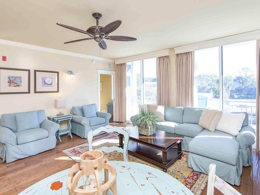 WOW 150 yards (450 ft) to the beach and beautiful emerald waters of the Gulf of Mexico. Amazing RENTAL perfect for an investment property or second home! Six Palms is a quaint group of 6 luxury units. The beautiful 2 bedroom corner unit has been totally updated with new furniture. Stainless steel appliances, granite counter tops, detailed tile work in bathrooms and fantastic long balcony with forever unobstructed Gulf views. Short walk to the Ed Walline beach access, restaurants, live music, and shops of Gulf Place. This offers convenience like no other. This property will not last long. Property has recently been painted and all furniture conveys with property. New AC, Hot water heater and interior paint. Building is solid concrete and full hurricane proof doors and windows.