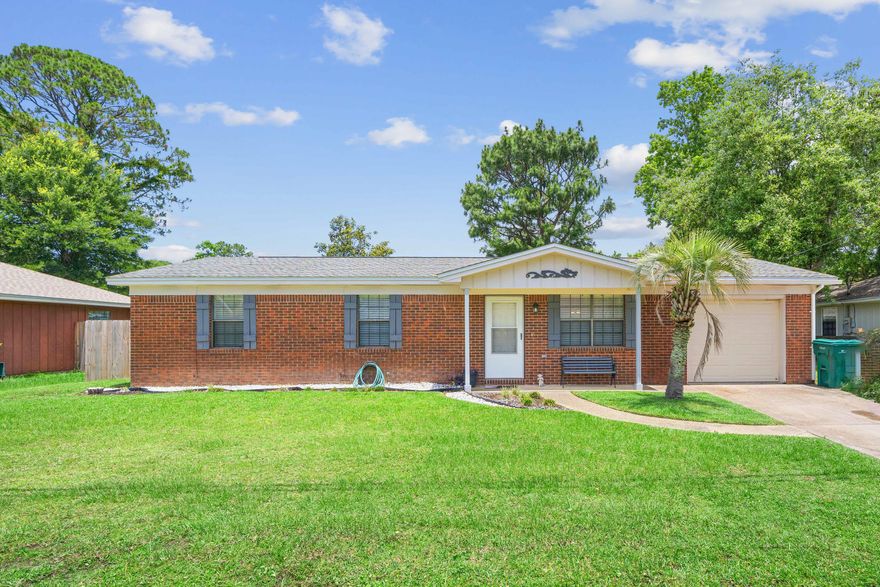 Beautiful and well maintained ranch home in a central location to military bases, the beach and all things Fort Walton Beach! Low maintenance 3bed/2bath with tile, fresh carpet and new kitchen as of 2021 featuring all stainless appliances and quartz countertops. Large fenced in backyard and storage shed are some highlights to note. Available for August move-in.Make this your home and experience an easy commute and easy living!