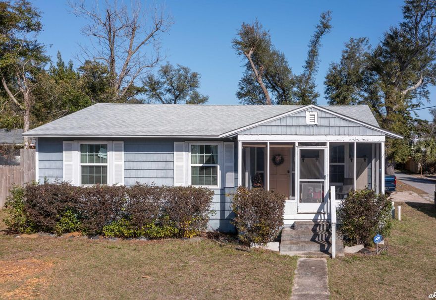 UNDER CONTRACT WITH CONTINGENCIES; SELLER ACCEPTING BACKUP OFFERS.COVE CHARMER! This beautiful Cove Charmer, Southern Florida cottage is located in the wonderful Cove area of Panama City. This home is priced to sell quickly and offers the perfect residence as a primary home, second home, or vacation rental property. The owner has done many wonderful interior and exterior upgrades to the home. Offered fully furnished, this 3 bedroom, 2 bathroom home has a florentine blue cedar siding exterior and a screened in front porch perfect for morning coffee or an evening retreat to watch sunsets. A unique feature of this home is the covered breezeway which leads to a cabana.
