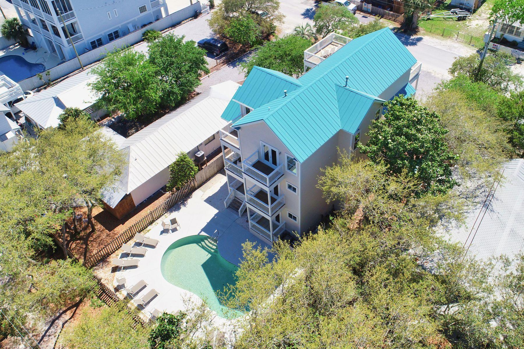 Back on market - previous buyer's inability to secure financing makes it available for you! Fabulous rental history on this classic Grayton Beach house with views of both the Gulf & Western Lake, just eight sites back from this world famous beach and The Red Bar! All baths & kitchen have been renovated! Each bedroom has en suite baths. This popular rental retreat offers everything needed for large family gatherings including a large pool with spacious sunning deck and huge bunk room w/ 4 built-in full size & 4 twin bunks and a foosball table for the kids! Individual balconies off bedrooms offer private getaways, yet plenty of room for all to lounge on huge decks just steps from world famous Grayton Beach, restaurants, and shops.