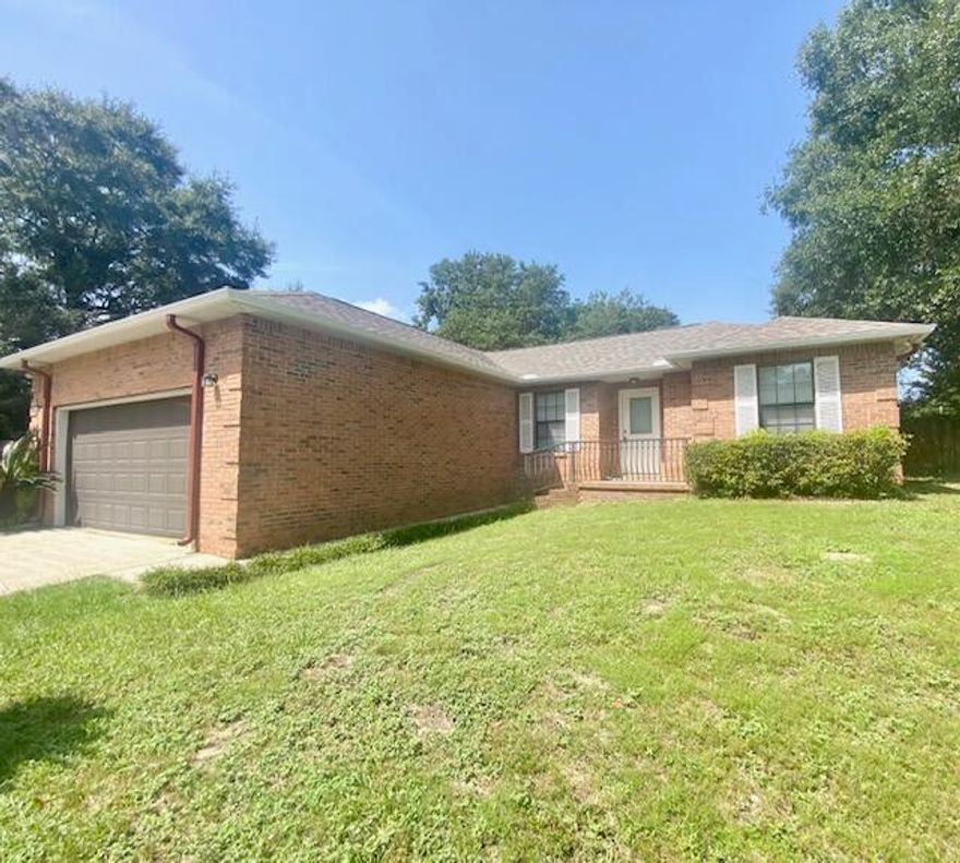 Available: 10/9. S/D = $1,700. 7 month lease term then can be renewed annually if you wish to stay longer. SORRY, NO PETS/SMOKING ALLOWED. NICE ALL BRICK REMODELED HOME SOUTH OF I-10! Newer LVP flooring in living room & master bedroom, interior paint, ceiling fans, roof & rain gutters about 3 years ago. All electric! Open living/dining/kitchen combo. Cathedral ceilings in living room! Kitchen has all appliances in place, breakfast bar & track lighting. Split floor plan for extra privacy. Master has double vanity sinks, garden tub & walk-in closet! Open back patio great for relaxing/entertaining. Large corner lot! Yard is not fenced. Lawn pump/sprinkler system for easy lawn care. Welcome home!