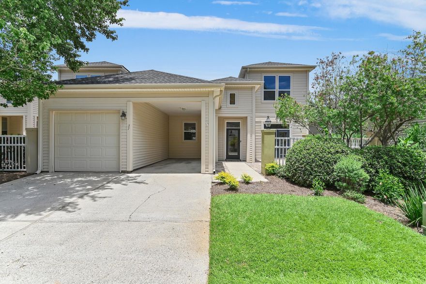 Courtyards of Santa Rosa Beach is a highly sought after gated rental restricted neighborhood! This townhome combines comfort, style, and practicality This home with one car garage and carport, features 3 Bedrooms, 3.5 baths with master suite and guest bedroom on first level. Located just 1/4 mile from the Santa Rosa Golf & Beach Club, a private club, and a quick 4 minute ride to the beach. This townhome is a two story home. Ample living space with gas fireplace and an open area family room off of the formal living room. There is also an outdoor screened patio area for grilling and entertaining. The recently renovated kitchen features new stainless steel frig and dishwasher. A community pool and clubhouse is conveniently located. The upgrades and detail are far too many to mention. New roof 2021 and new HVAC system installed in 2018/2023 along with Hot Water Heater in 2021. Home is priced under comps you wont want to miss out!