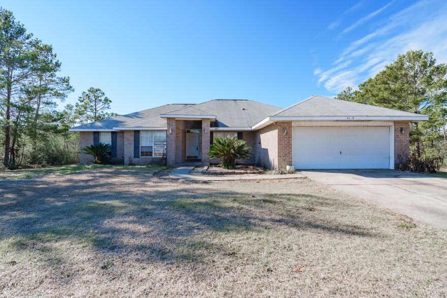 This special find in Mt. Olive Estates, on the east side of Crestview is a great opportunity for investors. This home sits on 1.3 acres and has is a split floor plan with a large living area. This home would qualify for a renovation loan, bring your 203k, VA Renovation or the Investor with Cash! As you walk thru the front door just imagine the possibilities.  Formal Dining on the right and Office or Den on the left. Spacious Master bedroom on the opposite side of the home from the other bedrooms. With some TLC this could be the perfect home. The backyard is plenty big to add a pool, garage, shed, and, a garden. Yes the yard is just that big.