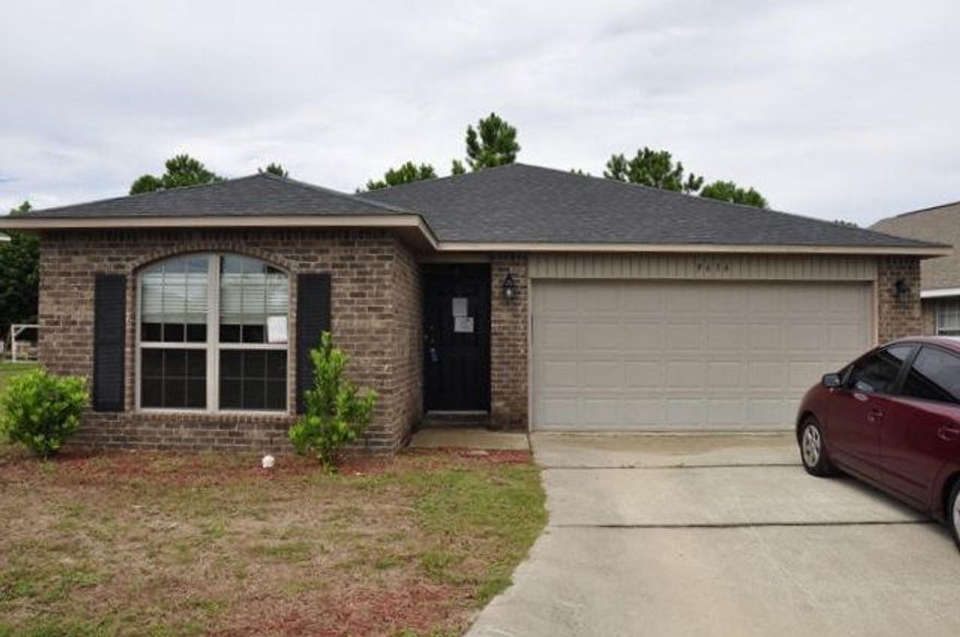 REO. All-brick home situated in the private gated community of Parkers Landing. Home features a beautiful WATER VIEW, which is available from the spacious open patio in the backyard! Inside the home you will find a great split bedroom floorplan. The living room boasts a cathedral ceiling and a pair of French doors that lead out to the open patio. With a bit of elbow grease, this home can be a fantastic find. There are many fabulous amenities within this subdivision including a pool, fishing, and more! Being sold AS IS.