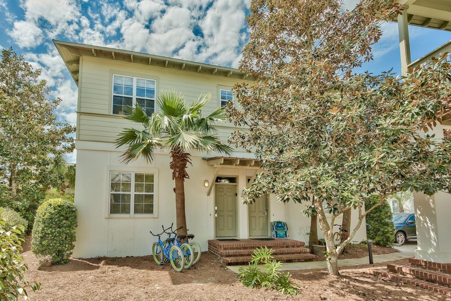 WHAT AN OPPORTUNITY to own 50 yards from the Gulf with a coastal/casual townhome with a West Indies Architectural feel. Located between Rosemary and Watersound Beach! Laid back living awaits with ''Arcadia's'' intimate community setting of 4 buildings having two townhomes each with lush mature landscaping, a community pool & modest HOA fees. The property has been meticulously maintained with recent improvements made to provide a care free property for the new buyer. Enjoy Sunsets and Gulf Breezes from the wide 19 x 7.6 foot balcony located directly off the main living/dining area.