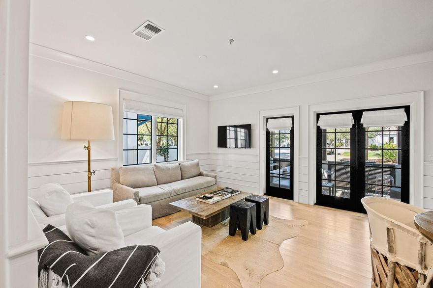 Beautiful Flats at Rosemary Beach unit offering 2 bedrooms and 2 bathrooms. Located on the ground level, this property opens onto the expansive St. Augustine Green as well as the owners only pool and pavilion. Professionally designed and decorated, this unit features an open concept living area with spacious kitchen, marble countertops and waterfall island. The oversized master suite showcases an expansive walk-in shower and stunning king bed. The guest bedroom features custom built-in bunks offering 2 queens and a twin bedroom. Dedicated parking is found directly outside the unit. Do not miss the opportunity to own in Rosemary Beach.