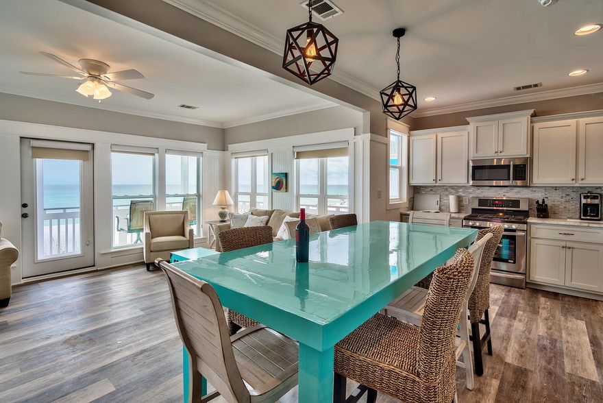 Charming coastal cottage ideally located just off 30A in the gated community of Sunrise Beach. This newly remodeled home has exceptional rental opportunity and features sweeping gulf views, perfectly situated on an ample sized 275'x54' gulf front parcel with spacious wrap around porches & low maintenance trex decking as well as a newly built private deck that presides over dune scape; focusing on the beautiful white sand beaches and emerald green waters of the Gulf of Mexico. Notable features include all new flooring throughout, new furnishings, new interior and exterior paint, spray foam insulation, new A/C unit, jacuzzi tub with brick paver patio & outdoor grilling area overlooking the beach, brand new kitchen with ample cabinet space, calcutta marble countertops,