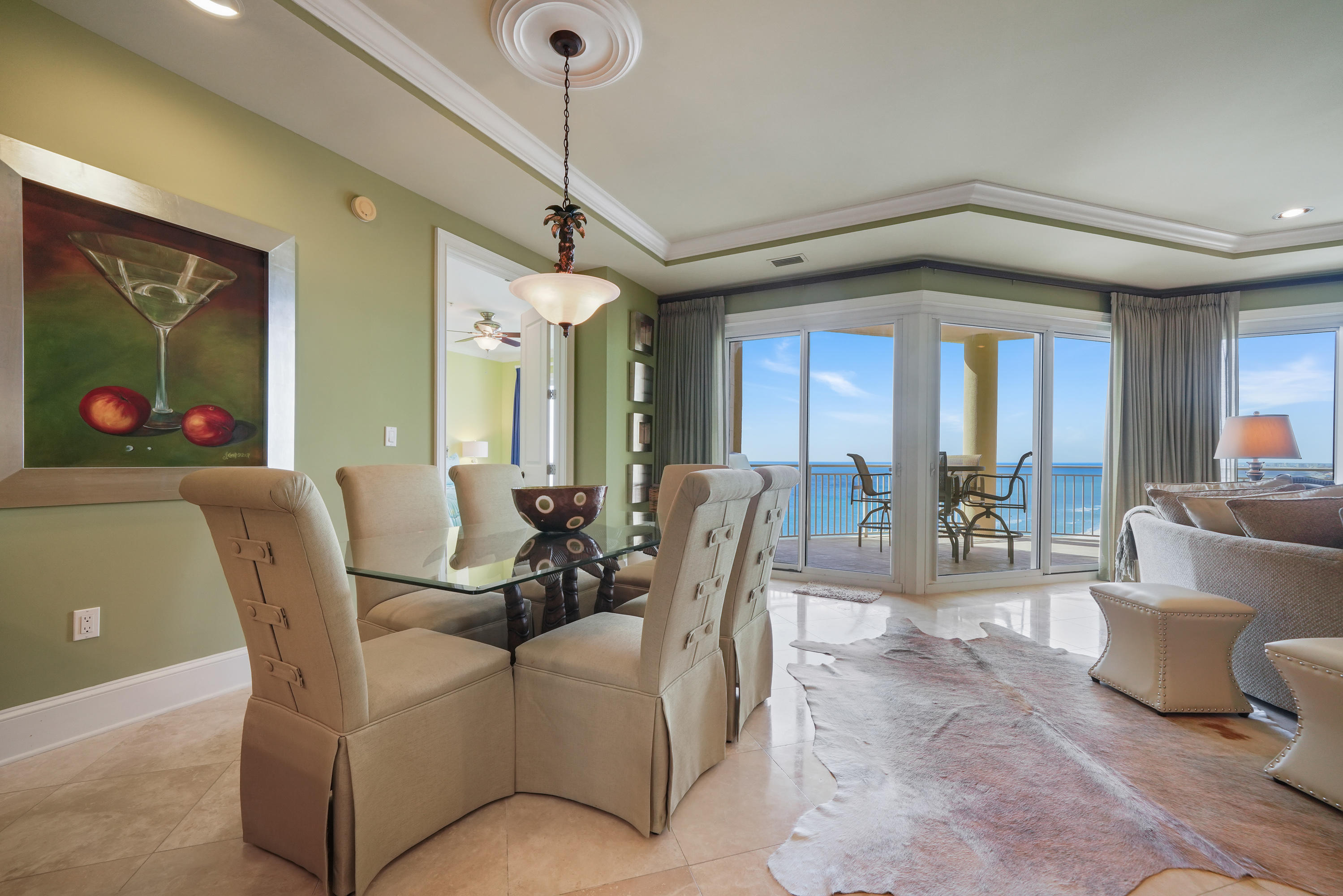 THIS VILLA IS ''UNDER CONTRACT!''This Villa in Grand Dunes is located perfectly on the 12th floor of Grand Dunes' south tower, giving it gorgeous, unobstructed views of the emerald green waters and sugar white sands of South Walton. This Villa is being offered furnished. Features of this unit include: travertine flooring, granite countertops and vanities, soft-close drawers in kitchen and baths, ''premium'' stainless steel appliance package w/ 5 burner natural gas cooktop, 9.5 ceilings, ''super quiet'' interior Pre-wired for latest security and audio/visual for home entertainment, 8' solid wood interior doors, gas fireplace, built-in bar, surround sound speakers in the living area and oversized glass w/ beautiful views of the Gulf.