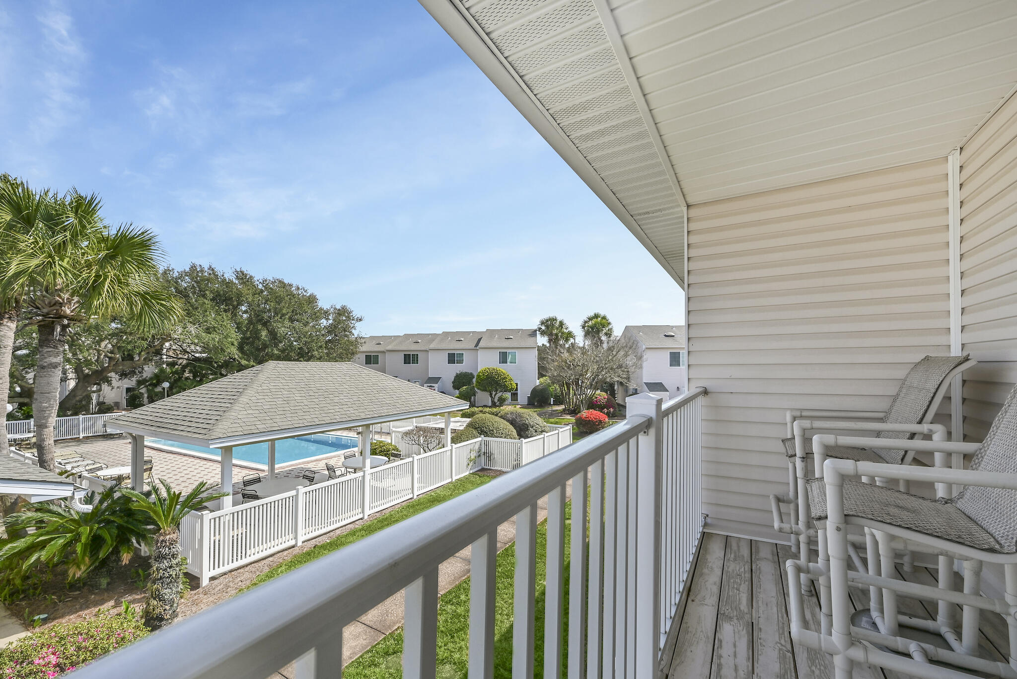 This 2 bed, 2.5 bath townhome is steps from the heated community pool (1 of 2 pools) and public beach access. Tasteful decor and thoughtful design create a comfortable living space. The modern kitchen features sleek appliances and ample counter space. Dine at the table or on the private patio. Upstairs, the bedrooms have ensuite bathrooms. The primary bedroom has a King-sized bed and balcony overlooking the community pool. The guest room has 2 queen beds. The ensuite features a shower/tub combo. Ideal for rental income or primary residence, this property is situated near world-class dining, shopping, and entertainment options in Miramar Beach. Own this beautiful townhome and enjoy the Gulf Coast's relaxed beach lifestyle. Book your showing today!