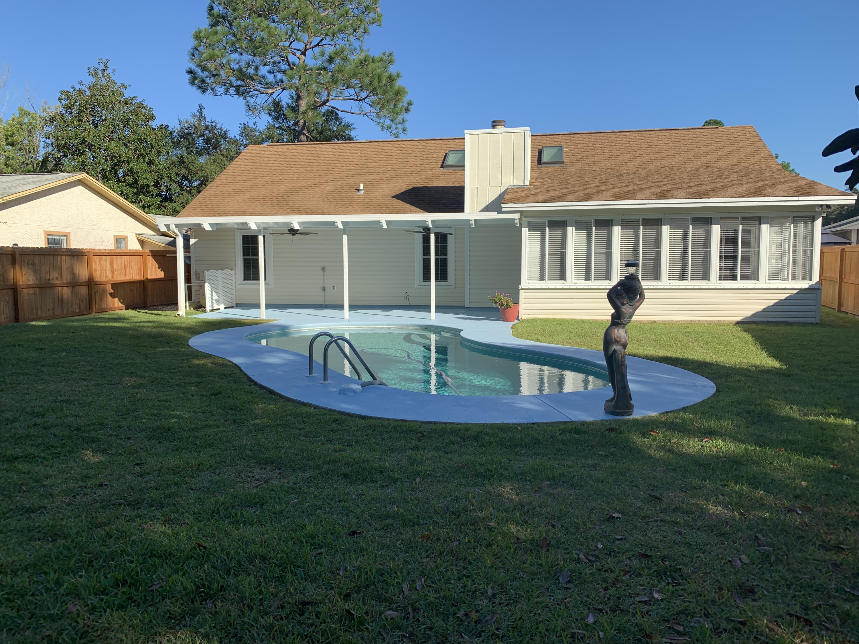 **Back on Market due to NO fault of the Sellers** Home has been meticulously maintained and true pride of ownership really shows in this 3 bedroom 2 bathroom located in desirable Meadow Woods. Roof was replaced in 2004 with 30 year shingles, Kitchen was renovated in 2007, Pool was resurfaced in 2008, Florida Room windows replaced in 2008, A/C replaced 2011, House windows replaced 2012, Covered Patio was extended in 2013, Fence replaced and stained 2017. Amazing location - zoned for excellent schools and just a short commute to all the bases and the beautiful beaches!