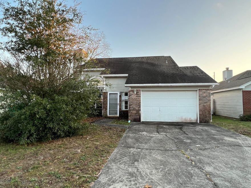 Built in 1996, this 3 bedroom 2 and 1/2 bath REO home has an attached 2 car garage, brick and vinyl siding, and a partially fenced back yard. Living room has high cathedral ceilings, fireplace and master bedroom and bath are located on the first floor. Upstairs you will find the remaining 3 bedrooms, bath and open loft area. Home has carpet, tile and some vinyl and is just a short drive west of Hurlburt Field. Due to the homes condition and possible repairs needed, this home most likely will only qualify for rehab loans or cash only.