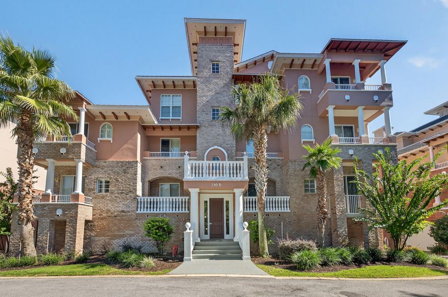 Price Reduced! This is a great 2nd floor unit in a 4 story building with boat slip #3 included and excellent views of the Choctawhatchee Bay and the Inter-coastal waterway. See the white sandy dunes all the way to the Destin Bridge, watch the fireworks on Wednesday evenings from your balcony between May and September. The gourmet kitchen is only one of the many upgrades. 9 foot ceilings, crown molding, a decorative mosaic Compass tile inlay in the entry, and a balcony off each bedroom. There is a whirlpool garden tub and separate shower in the master suite. There is a private enclosed 2 car private garage & an 11'x11' separate storage unit on the ground floor. The elevator makes for an easy '' lock and leave'' and ''one level'' lifestyle. New hot water heater and Garbage disposal in 2025.