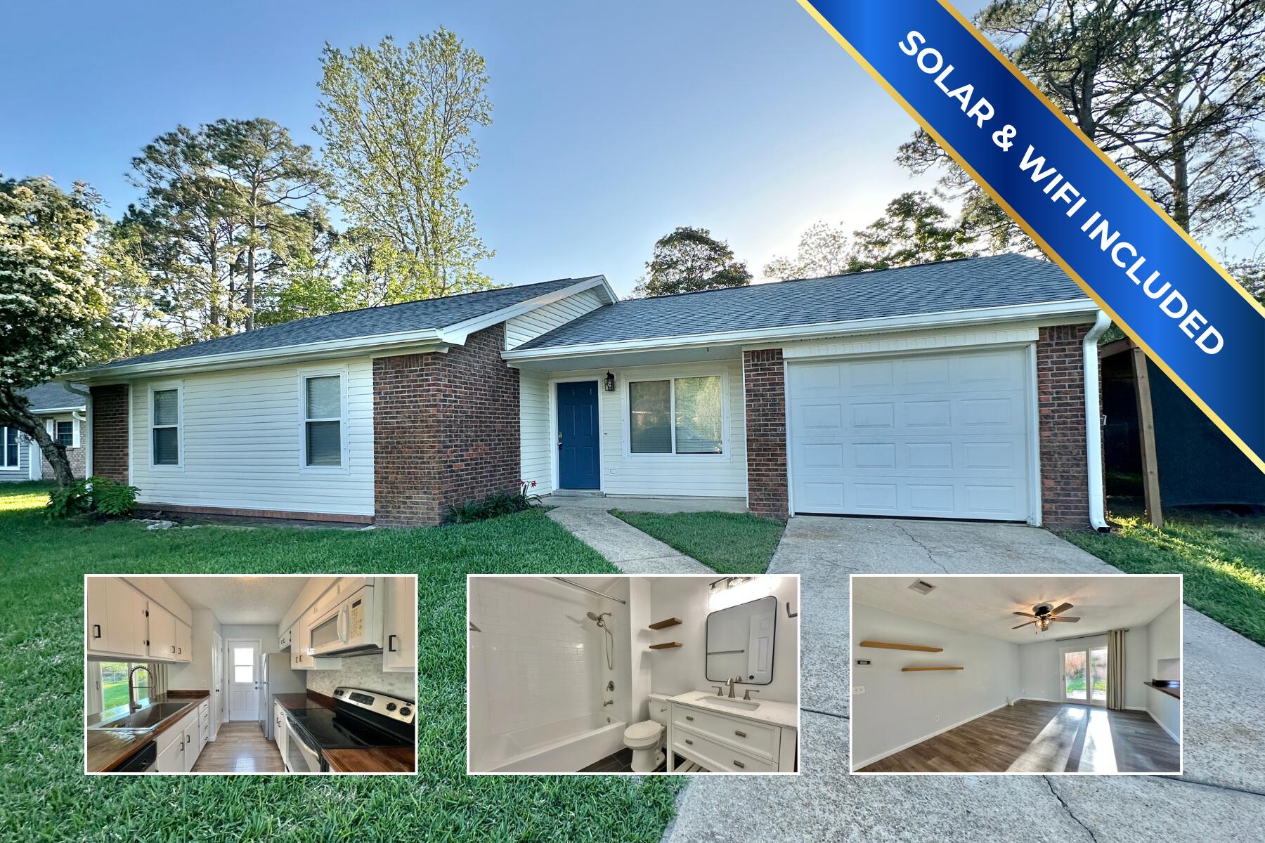 SOLAR/WIFI INCLUDED! Charming ranch home with modern updates, ideal commute to NWFSC, military bases, shopping, and beaches. This 3-bedroom, 2-bathroom residence offers a cozy living room and a spacious backyard--perfect for relaxing or entertaining. The one-car garage adds convenience with laundry. Inside, enjoy fresh paint, vinyl plank flooring, and ceiling fans for enhanced comfort. The kitchen shines with bright cabinets, butcher block countertops, and backyard access. Both bathrooms have been brightly updated, making this home a perfect blend of comfort and style. Solar panels and wifi included. Set up for electric vehicles with EV port. NO smoking. 600 minimum FICO credit score required in addition to meeting rental criteria. Pets allowed upon approval with a non-refundable pet fee. All applicants are required to complete an application on https://onefamilypropertyservices.petscreening.com/
regardless of if they own a pet or not. Applicants with an ESA are also required to complete the application.
** Fees Required once an application is approved include, but may not be limited to: Security Deposit, Non-Refundable Fees (cleaning and rekey), $20 Certified Mail Fee, and Pet Fees (when applicable).