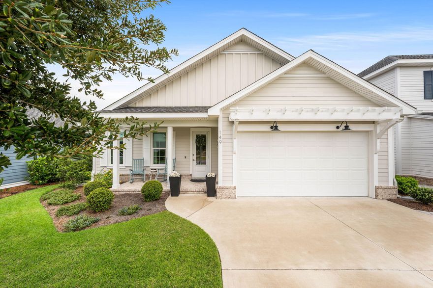 Welcome home, where modern design and thoughtful upgrades come together seamlessly. This beautiful, expanded Bella floorplan, one-story residence offers 3 spacious bedrooms, 2 bathrooms, and nearly 1,800 sq. ft. of elevated living.The chef-inspired kitchen is a true showpiece, boasting Bosch appliances, built-in refrigerator drawers, an InstaHot faucet, and an extended island with storage--perfect for hosting and everyday living. Gather in the open-concept living room featuring a gas fireplace and custom built-in shelving.Each bedroom closet is designed with California Closets for effortless organization. Plenty of natural day & space. Step outside to your own private oasis: a freshly painted exterior, extended patio with epoxy finish, paver sidewalks, and a built-in putting green designed for relaxation & fun.

Even the garage has been upgraded with a sleek epoxy floor for a clean, polished look. Storage shelving, pull-down attic stairs with plenty of storage space.
This home is the perfect balance of luxury, comfort, and lifestyle upgrades move-in ready and designed to impress.