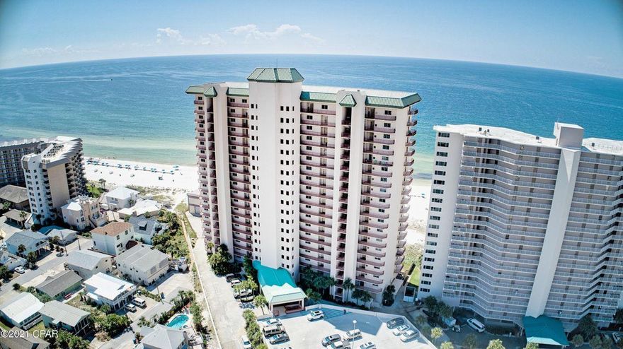 HIDDEN DUNES 304 offers cool collective coastal living at its best.  Wide open floor plan overlooking the pool and beach. Beachfront master bedroom & bath. Two additional bright roomy bedrooms. Conveys turn-key fully furnished with a deeded garage parking space. (There are a few wall art exclusions.)