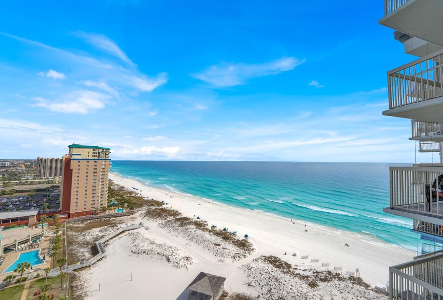 Its all about the view from this never rented renovated 2br unit Located on the 18th floor in sought after Pelican Beach resort. Newer Cabinets throughout, Granite Counter tops, and stainless appliances make this unit a turnkey opportunity for its next owner. Rental projections exceed 50k for this floor plan and this unit should do better based on location and upgrades. Building amenities include multiple pools, tennis court, gym, food and beverage service and more.