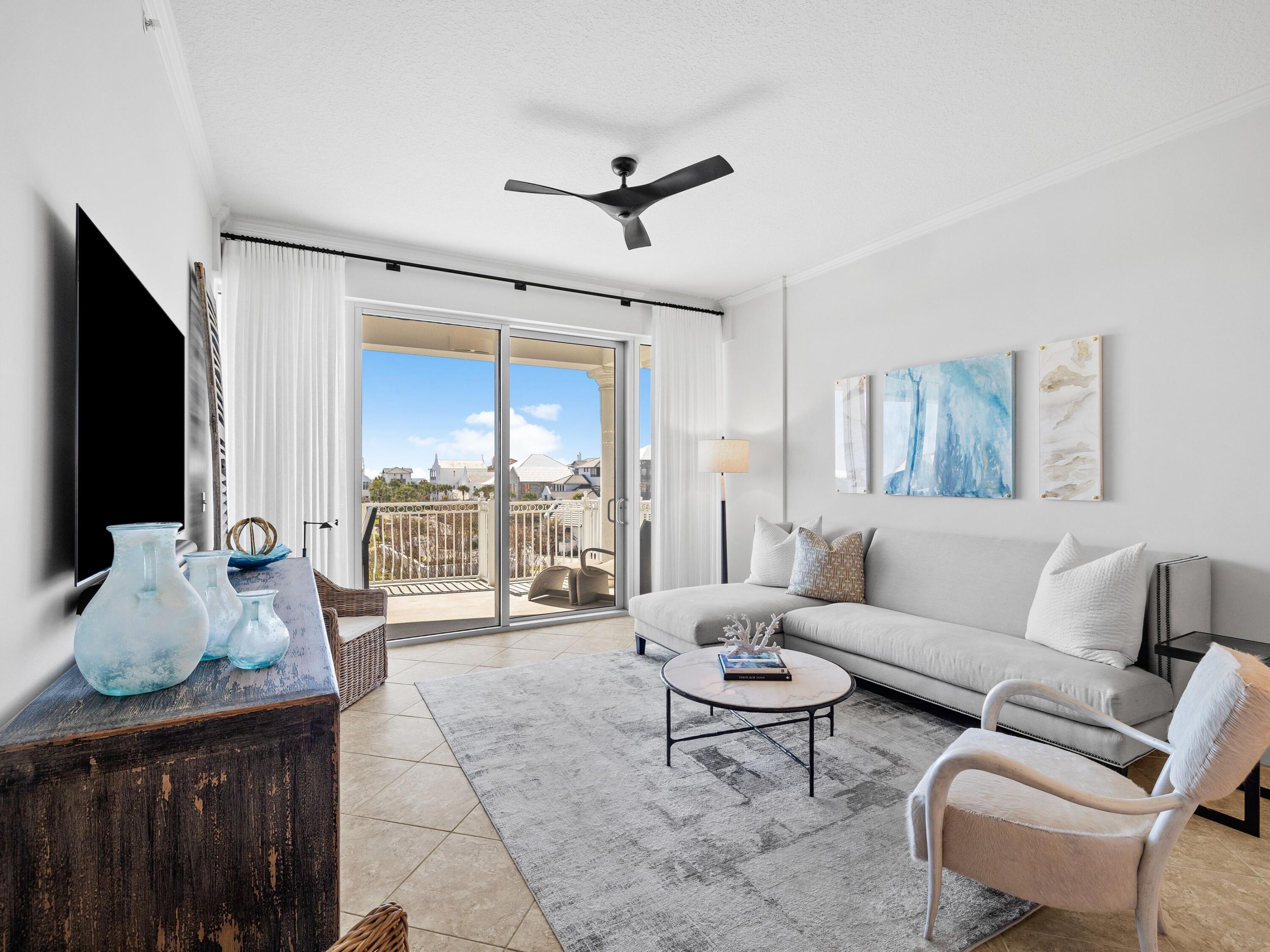Welcome to The Alexander, an opulent coastal residence located on the coveted east end of 30A. This stunning property is ideally situated adjacent to the picturesque Alys Beach, ensuring both beauty and convenience at your doorstep. Perched on the third floor, this unit offers a remarkable living experience, complete with panoramic views that truly elevate the concept of coastal living. Just a short stroll from the residence, you can sink your toes into the pristine sandy shores, making beach days a breeze. The strategic location places you perfectly between the charming communities of Rosemary Beach and Alys Beach, allowing for easy exploration of local shops, restaurants, and beaches. Step inside, and you'll be greeted by floor-to-ceiling glass doors that provide an abundance of natural light and lead to an expansive balcony. This outdoor oasis offers breathtaking views of the Gulf and the stunning architecture of Alys Beach, making it an ideal location for sunset dinners and morning coffees as you soak in the serene coastal ambiance. The residence features two beautifully appointed en suite guest bedrooms, providing comfort and privacy for your visitors. Additionally, the Gulf-facing primary suite offers a tranquil retreat with its own en suite bathroom, complete with luxurious finishes, and convenient access to the balcony through sliding doors. The strategic location of The Alexander means you're just steps away from the vibrant town centers of Alys Beach, Seacrest, and Rosemary Beach. Each of these nearby destinations offers unique boutiques, gourmet dining, and exciting nightlife, making it easy to indulge in the best of coastal living. Experience the epitome of luxury and convenience at The Alexander, where exquisite design and prime location converge to create the ultimate coastal lifestyle.
