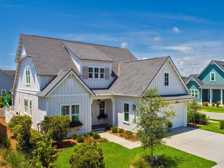 Nestled in the charming neighborhood of Watersound Origins, this enchanting home boasts lavish space for comfort and relaxation. As you enter through the grand entryway, a beautiful chandelier greets you, casting a warm and inviting glow.The kitchen of this remarkable abode is a culinary dream come true, featuring a Thermador/Bosch appliance package. The centerpiece of the kitchen is a stunning ten-foot island, adorned with custom lighting, perfect for gathering around with loved ones. Adjacent to the kitchen, an informal dining room beckons with built-in bench seating, offering both style and practicality with storage space underneath.The generous great room is a sight to behold, with a fireplace and sliding glass doors that seamlessly connect the indoors to the outdoors.