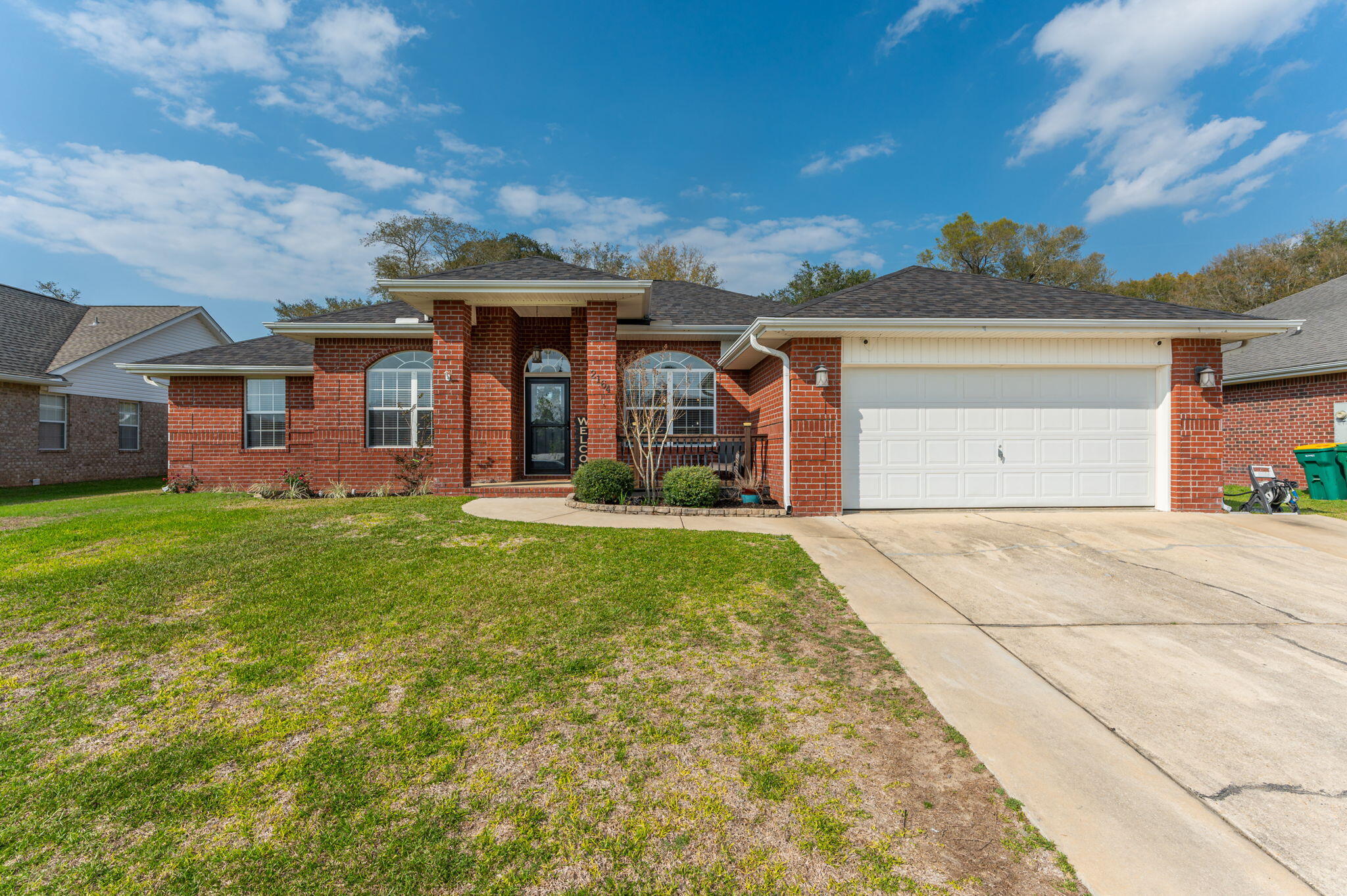 Stunning property within the desirable community of Lee Farms! This entire home has been refreshed and shows like it's out of a magazine. Upon entering, you will find a formal dining to the right w/chair rail accent. To the left sits a dedicated office space w/built-in shelving/cabinets. The living area has a vaulted ceiling, wood burning fireplace w/shiplap accent wall, marble surround, and granite hearth. The connecting kitchen features bright white cabinets, leathered granite countertops, marble backsplash and stainless-steel appliances. The eat-in kitchen area is large enough to accommodate another table. The split floorplan presents the large master BR on right side of home, w/barn door entry into a spa like bathroom. The closet is a massive walk-in with built in closet system. Additional 3 bedrooms all gracious in size and closet space. 2 of the 3 bathrooms conveniently located down shared hallway with full guest bath. The third bedroom could act as in-law suite/teenager area, with it's own dedicated bathroom (door leads to enclosed back patio). The .26acre backyard is fully fenced, accented nicely with raised garden beds, firepit, and storage shed. (Shed/sprinkler system operable, but convey as is)