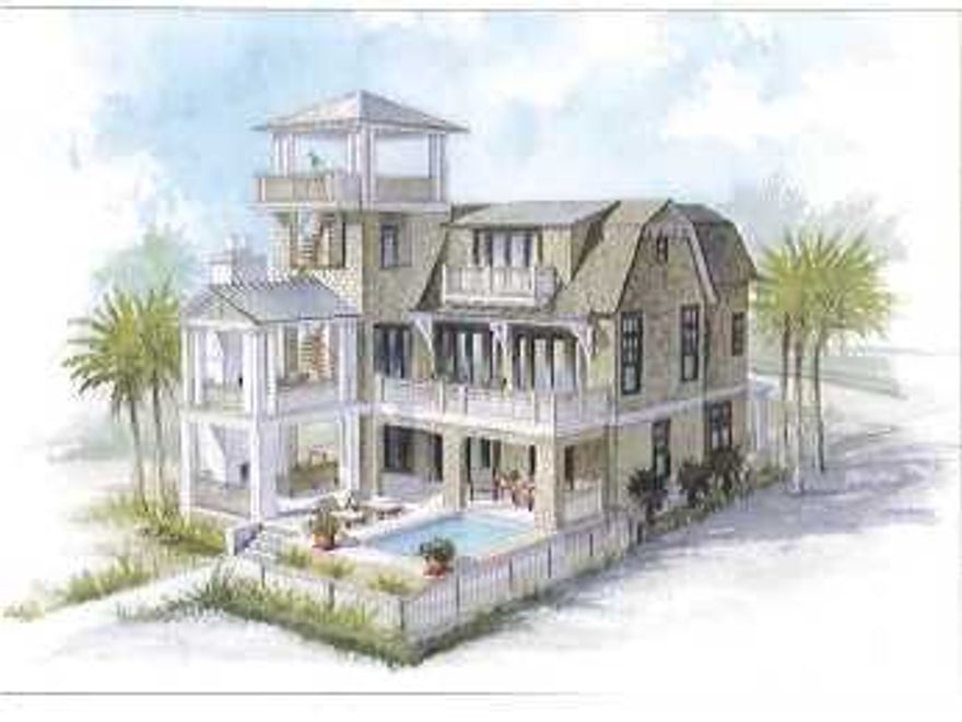 Pre-sale! This is a great new development in the exclusive Watersound Beach subdivision. This home boasts an open floor plan with 3717 square feet, 6 bedrooms, a bunk room, 6 and 2 half baths, a pool plus all the upgrades you would expect at Watersound Beach. The third floor is a large master suite with private porch and observation tower with maginificent views. The exterior will have a mahogany front door, cedar shake siding with stainless fasteners, and Bevolo gas lanterns. The interior comes with granite and limestone countertops, custom molding, paint grade beam and wood paneling treatments, custom stone flooring and reclaimed oak hardwoods throughout. Please contact a member of the sales team for all of the details to this amazing home
